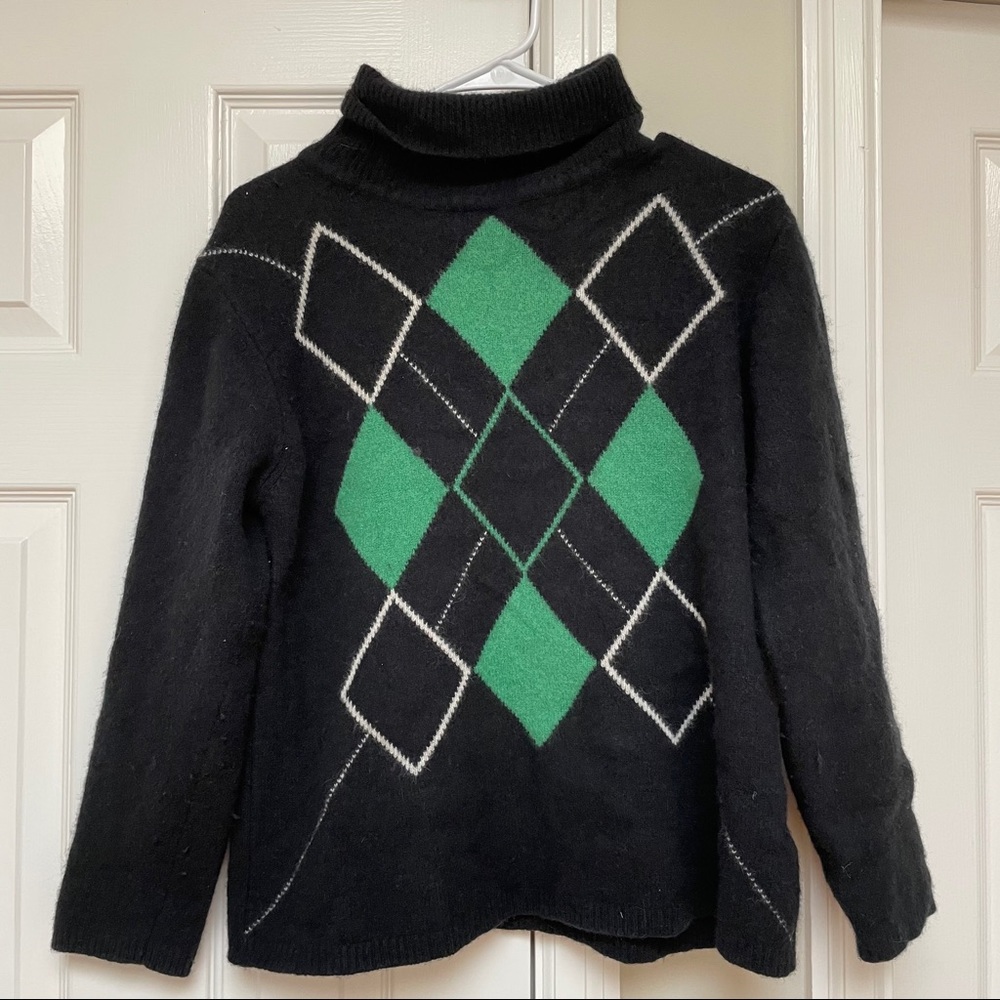 Checkered Vintage Turtleneck Sweater